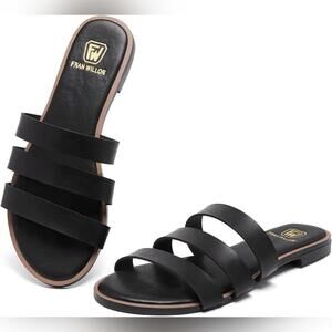 NIB FW Fran Willor Women's Open Toe Flat Dressy or Casual Flat Sandals, Size 10